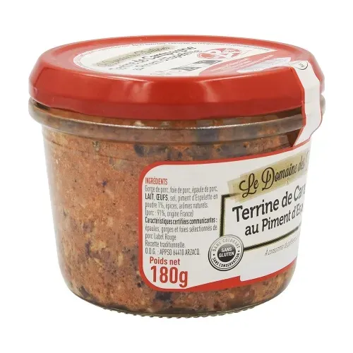 TERRINE CAMPAGNE PIMENT ESPELETTE LABEL ROUGE 180G