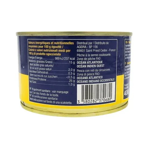 THON ENTIER HUILE 1/2 260GR