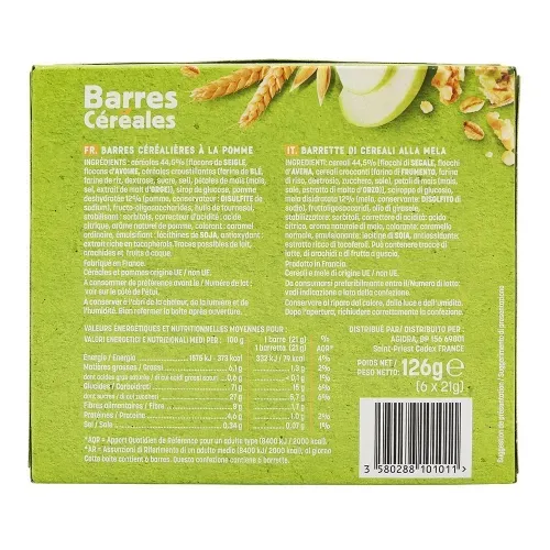 BARRE CEREALE POMME VERTE 126G