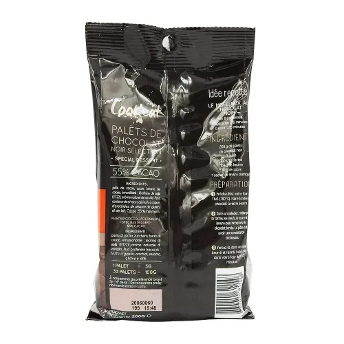 PALETS DE CHOCOLAT NOIR DESSERT 200 GR