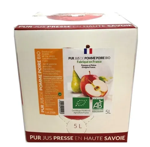 BAG IN BOX POMME POIRE BIO 5L