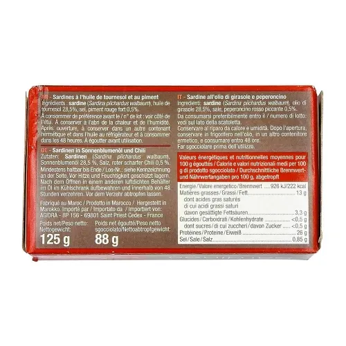 SARDINES PIMENTEES MAROC  1/4