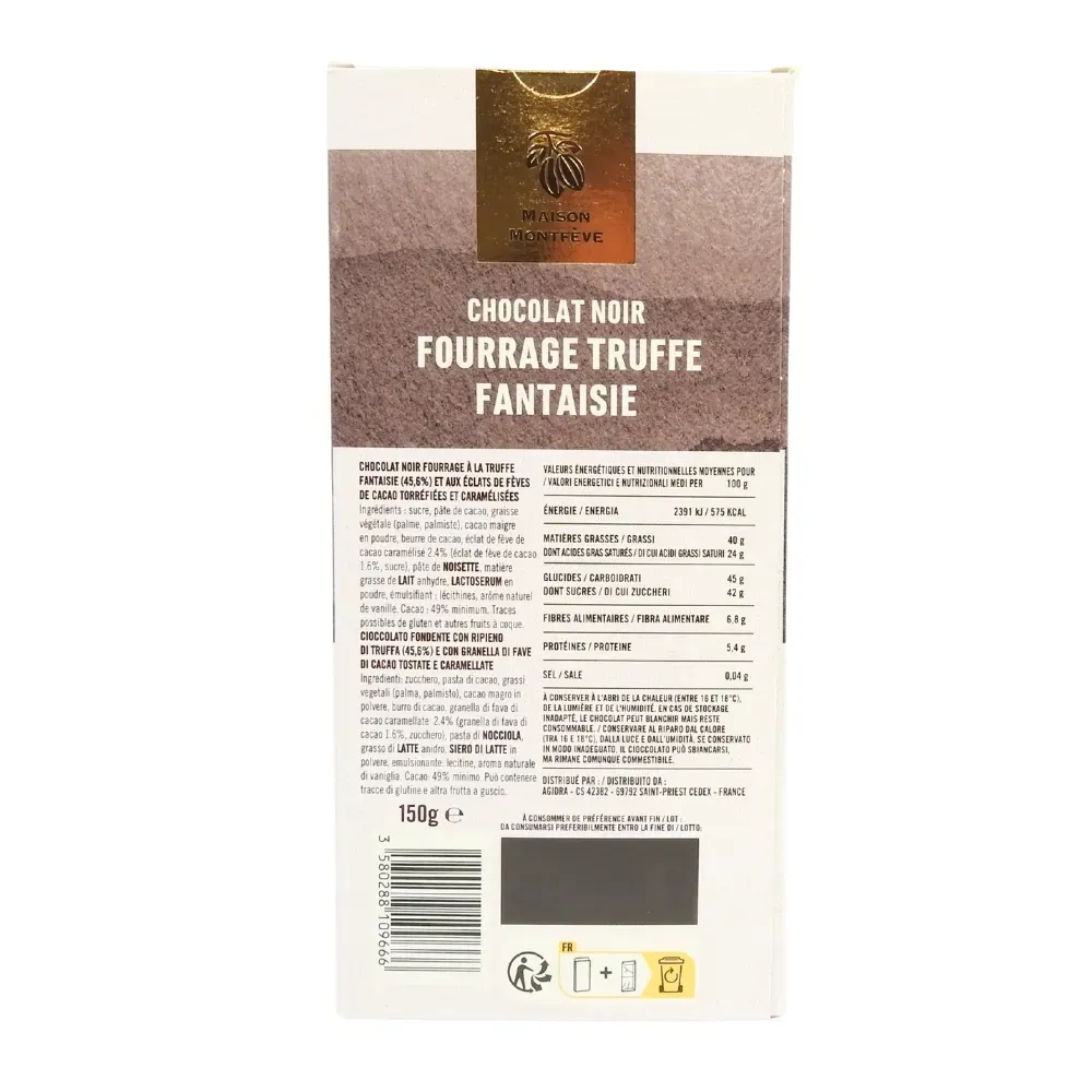 TAB CHOC NOIR TRUFFE 150G