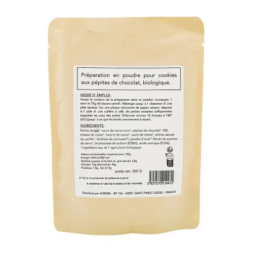 PREPARATION BIO COOKIES PEPITES DE CHOCOLAT 200GR