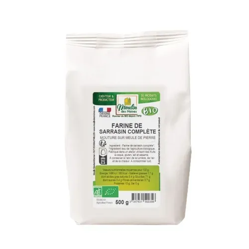 FARINE DE SARRASIN BIO 500GR MOULIN DES MOINES 