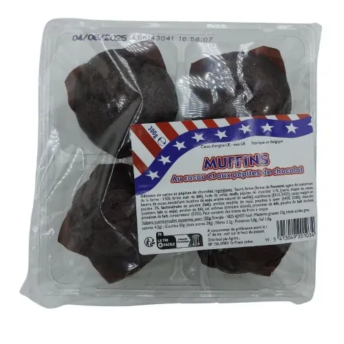 MUFFINS BLISTER CACAO AUX PEPITES DE CHOCOLAT 300G
