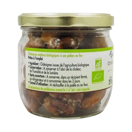 CHATAIGNES ENTIERES CUITES BIO BOCAL 210G
