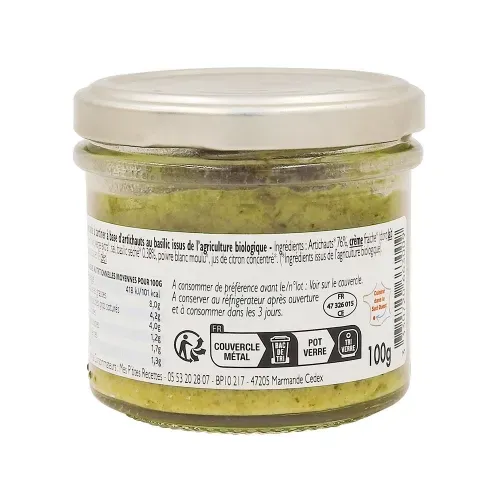 TARTINABLE BIO ARTICHAUT BASILIC 100GR