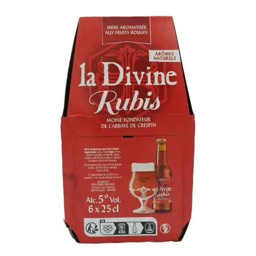 BIERE ROUGE RUBIS LA DIVINE PACK 6*25CL