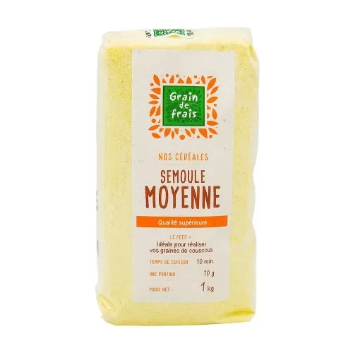 SEMOULE MOYENNE GRAIN DE FRAIS PQT 1KG/CT 12