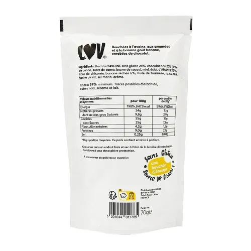 LOV - LE P'TIT ENCAS CHOCOLAT BANANE 70G