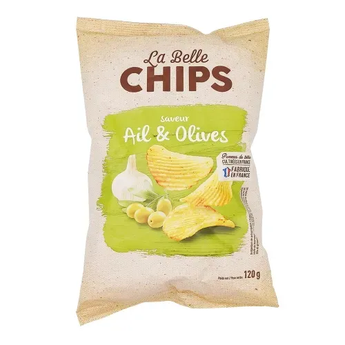 CHIPS AIL OLIVE ONDULEES 120G