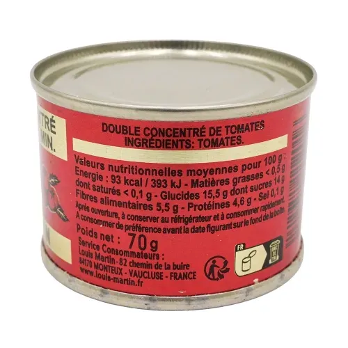 DOUBLE CONCENTRE DE TOMATE 70G LOUIS MARTIN