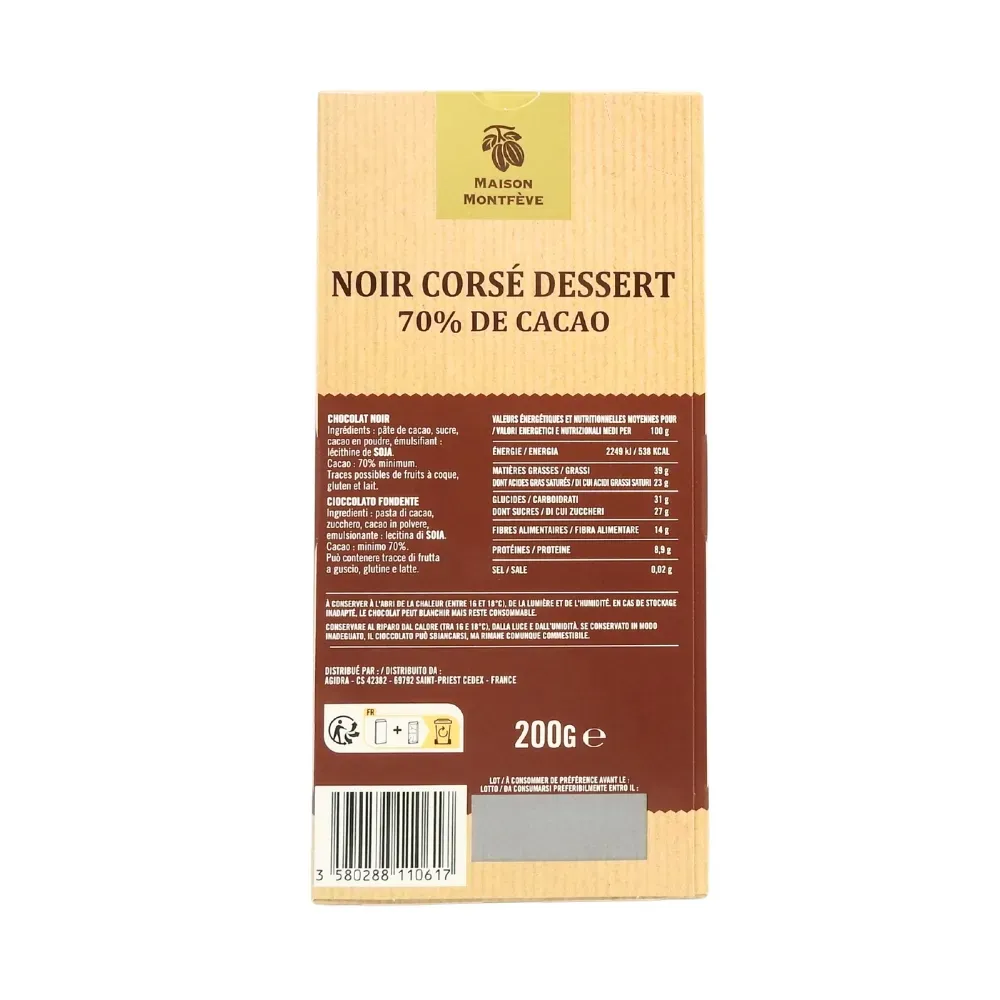 CHOC NOIR CORSE PATISSIER 200G