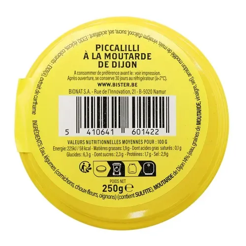 SAUCE PICCALILLI BISTER BOCAL 250GR
