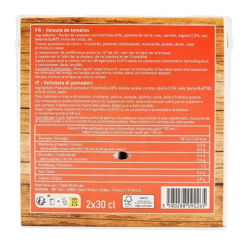 VELOUTE DE TOMATES 2x30CL UHT