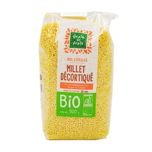 MILLET DECORTIQUE BIO GRAIN FRAIS 500g/CT 15