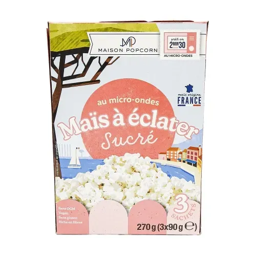 POP CORN MICRO ONDABLE SUCRE 3x90G