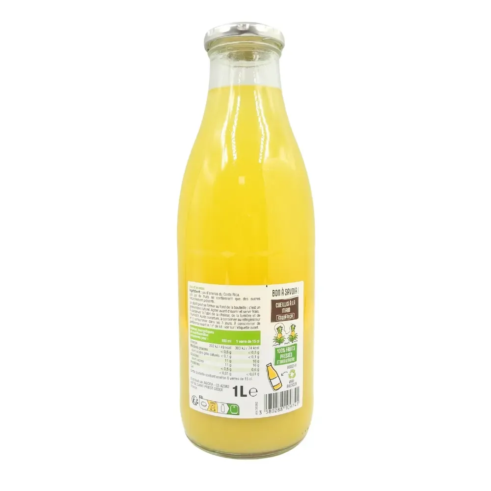 PUR JUS ANANAS COSTA RICA 1L VERRE