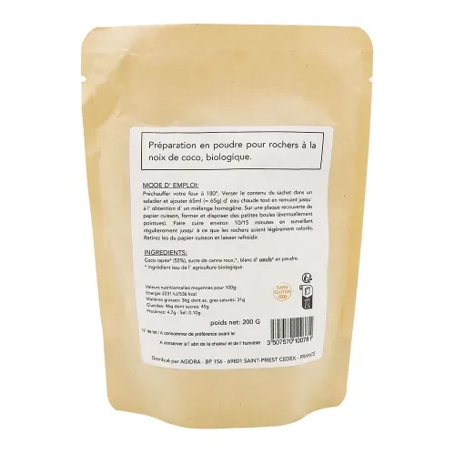 PREPARATION BIO POUR ROCHERS NOIX DE COCO 200GR