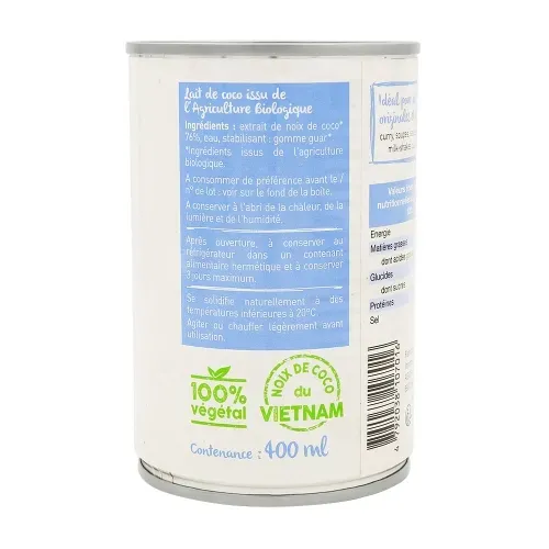 LAIT COCO BIO 400ML VIETNAM