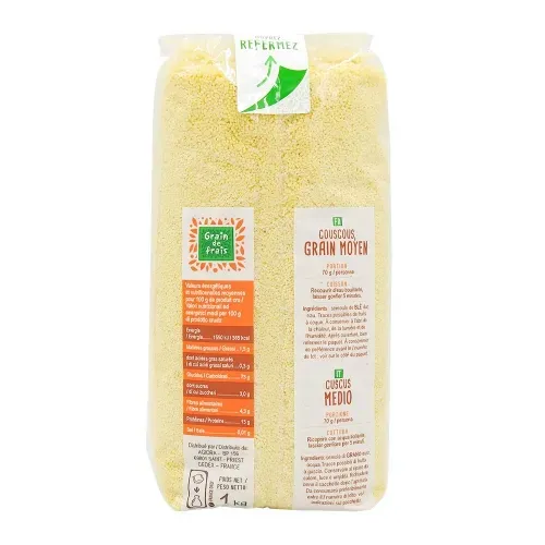 COUSCOUS MOYEN PQT 1 KG/ct 12 GDF