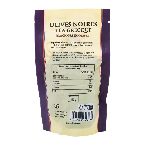 OLIVES NOIRES GRECQUE LA COLOMBE 125G
