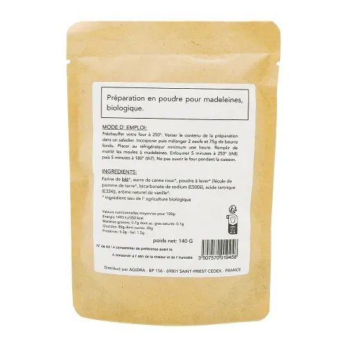 PREPARATION BIO POUR MADELEINES 140GR