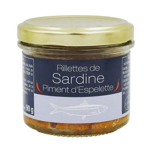 RILLETTES DE SARDINE AU PIMENT D ESPELETTE 90 GR.