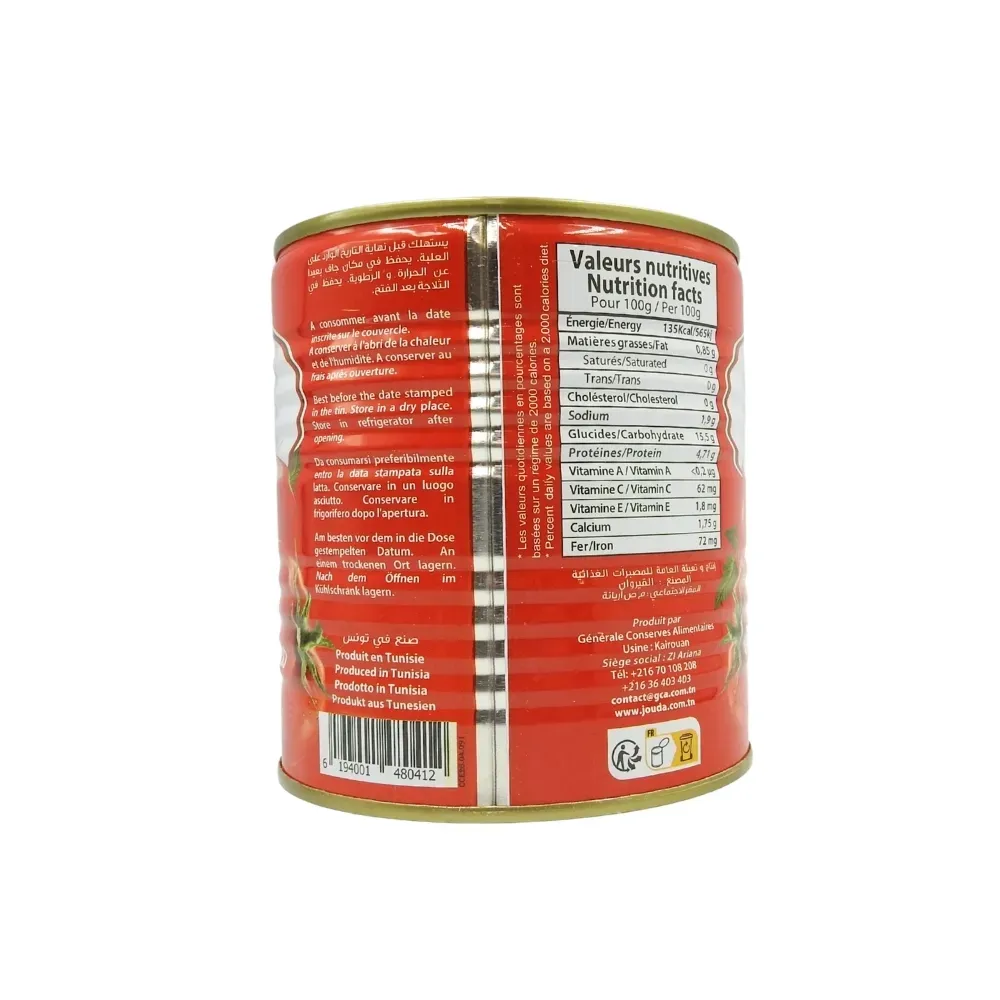 DOUBLE CONCENTRE DE TOMATE 800G JOUDA TUNISIE