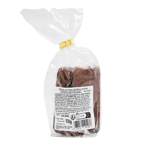 BARRES FEUILLANTINE PRALINE 120G