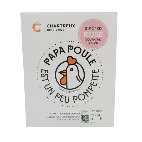 IGP VIN ROSE GARD PAPA POULE BAG IN BOX 3L