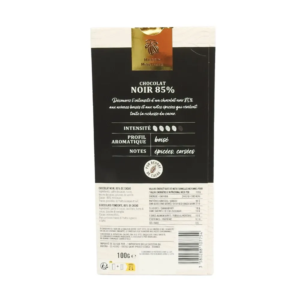CHOCOLAT NOIR 85% 100G