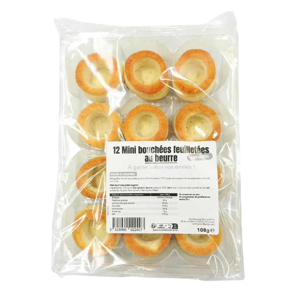 12 MINI BOUCHEES AU BEURRE 108 GR