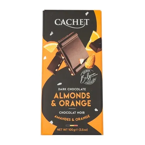 CHOCOLAT NOIR ORANGE ET AMANDES 100G