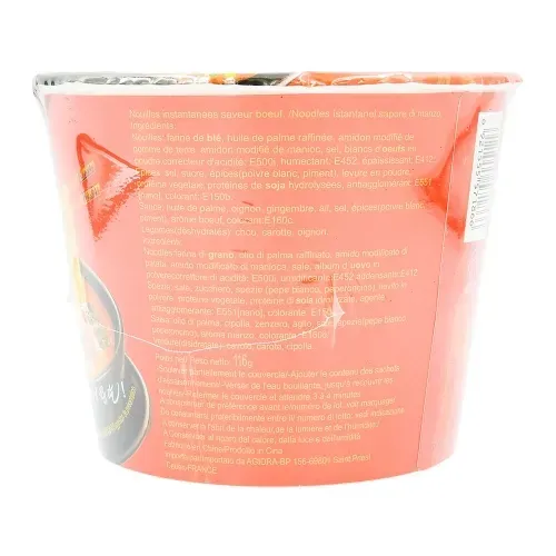NOUILLE INSTANTANEE SAVEUR BOEUF BOL 116 GR
