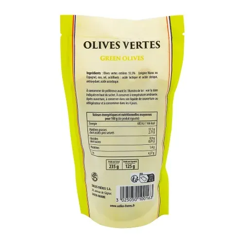 OLIVES VERTES ENTIERES 125G LA COLOMBE