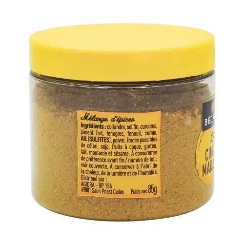 CURRY MADRAS MOULU POT PET 85 gr Bédros/CT 12