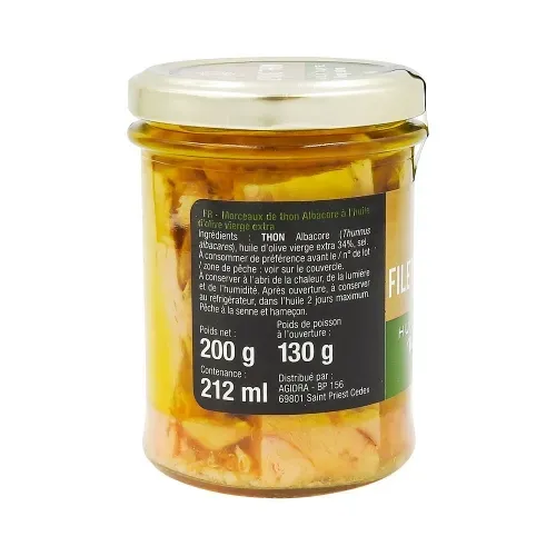FILETS DE THON A L'HUILE D'OLIVE VIERGE EXTRA 130G