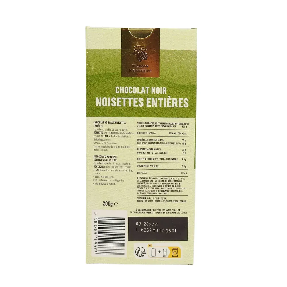 TAB CHOC NOIR NOISETTE 200G