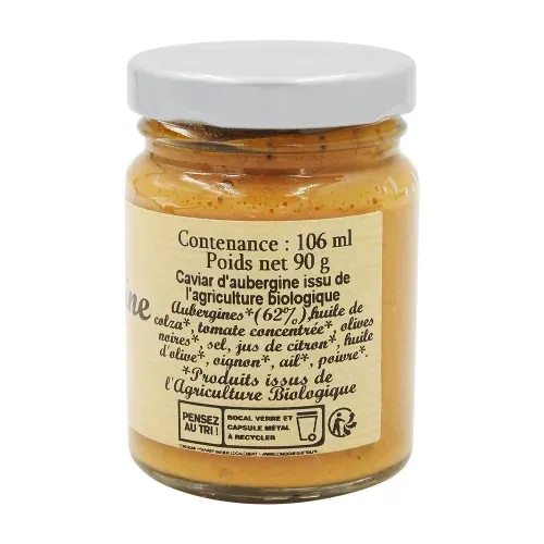 CAVIAR D'AUBERGINES BIO LA COLOMBE 90gr