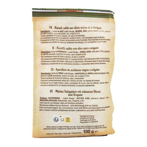 BISCUITS CROQUANTS OLIVES ORIGAN 100g