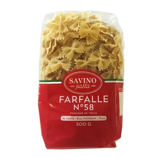 PATES FARFALLE 500 GR SAVINO PASTA N°58