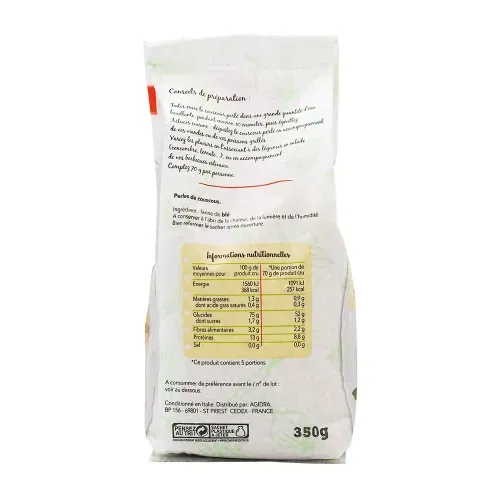 COUSCOUS PERLE 10 MIN BTE 350GR