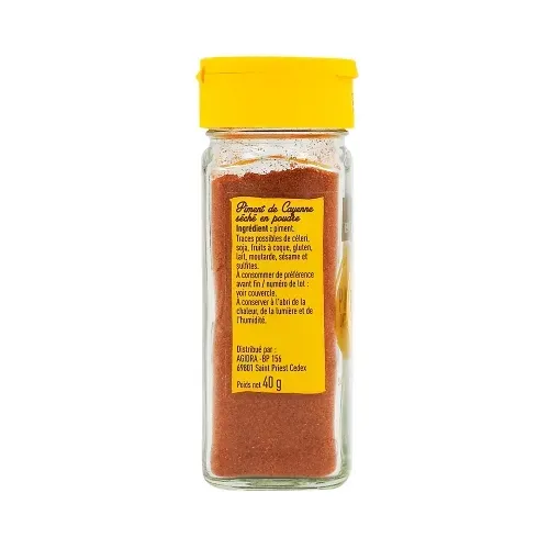 FLACONS 40g PIMENT CAYENNE POUDRE BEDROS