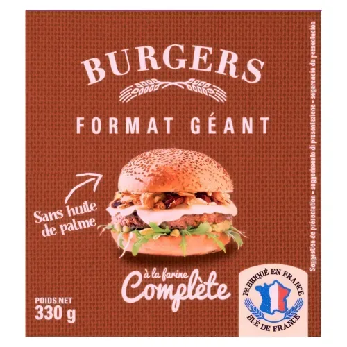 PAIN HAMBURGER COMPLET X4 330G