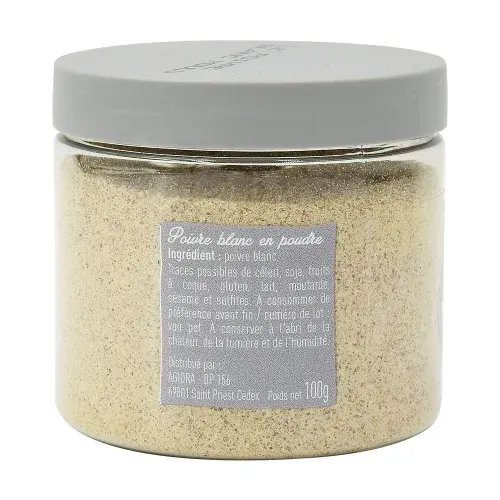 POIVRE BLANC MOULU POT PET 100 gr Bédros/CT 12