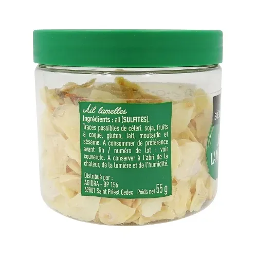 AIL LAMELLES POT PET 55gr Bédros/CT 12