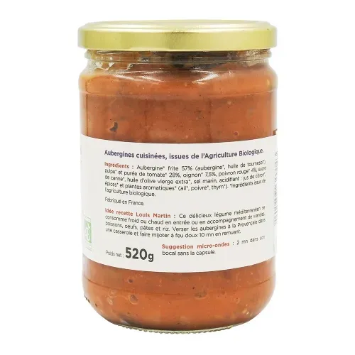 AUBERGINE CUISINEES BIO 520GR
