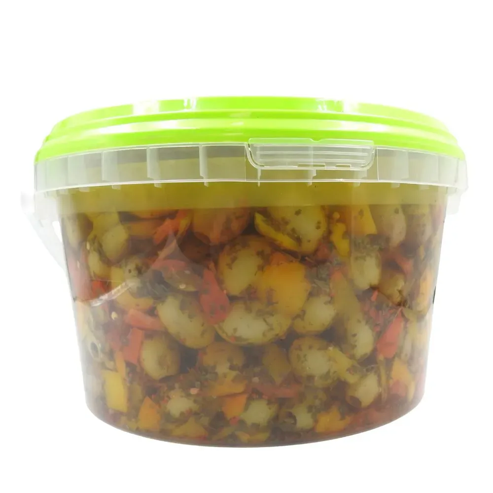 OLIVES VERTES DENOYAUTEES & POIVRONS SEAU 5KG IT